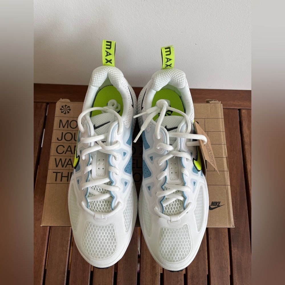 Nike Air Max Genome(GS) WHITE BLUE YELLOW Women 8.5/Big Kid 7Y(CZ4652-101) - Picture 4 of 13